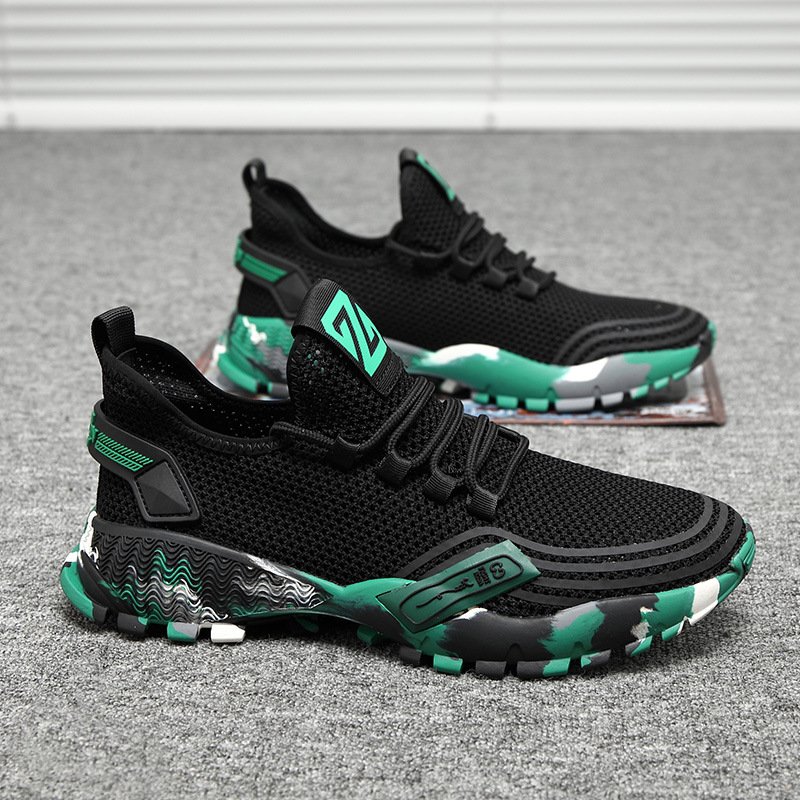 Sports shoes men new breathable flying shoes casual trendy shoes men's sports style single shoes summer